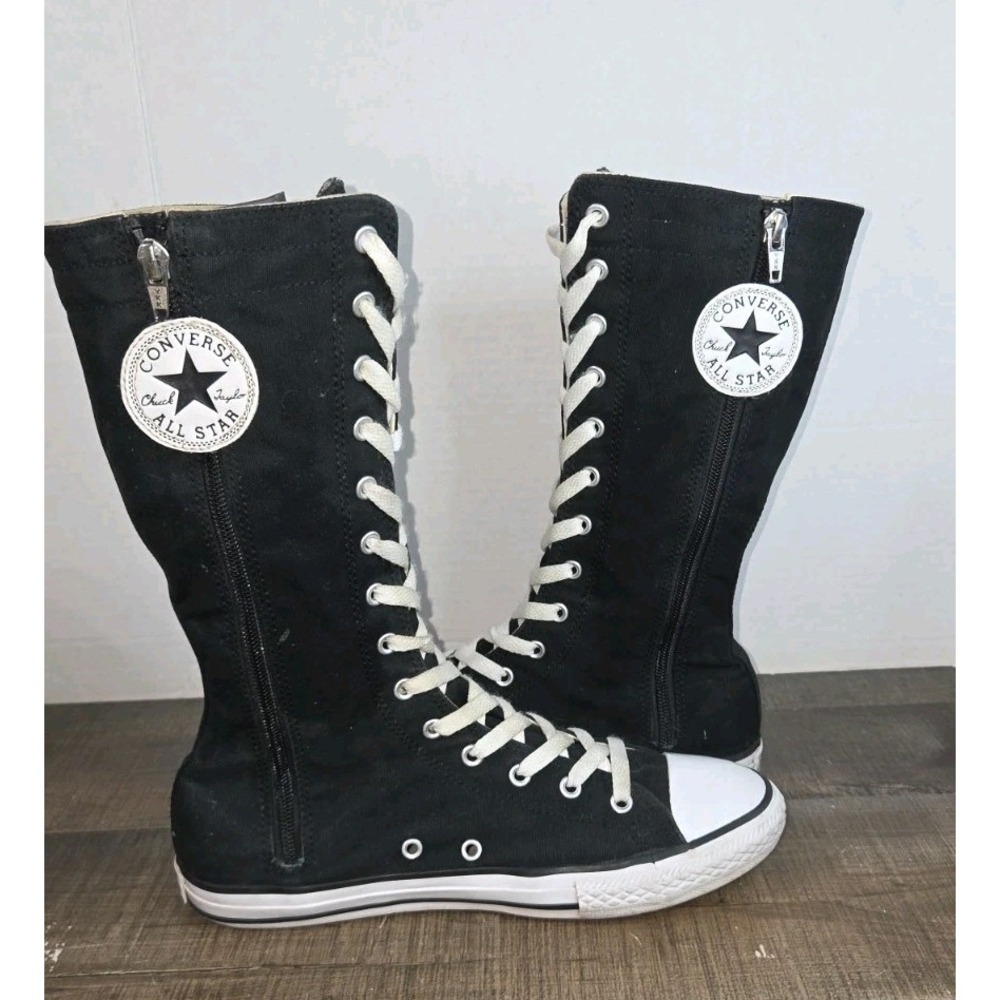 Converse Chuck Taylor All Star XX-Hi Knee High Blk Canvas Junior Size 6 Side Zip